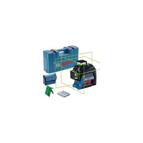 Linienlaser GLL 3-80 G Professional, Kreuzlinienlaser blau/schwarz, Koffer, grüne Laserlinien