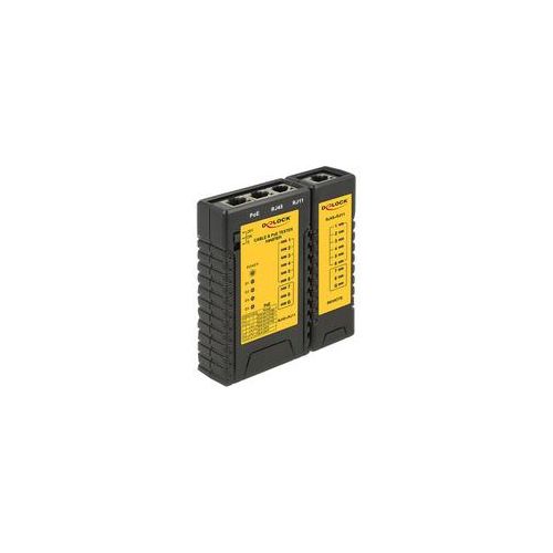 Kabelester RJ45 / RJ12 / PoE, Kabeltester schwarz/gelb