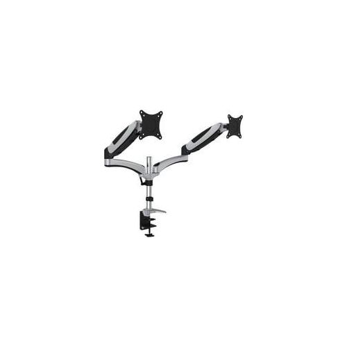 Dual-Monitorhalterung silber/schwarz, mit Gasdruckfeder