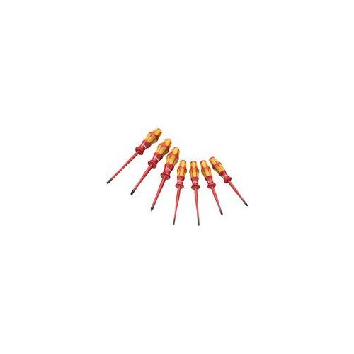 Schraubendreher Satz 160 iSS/7, VDE rot/gelb, Reduzierter Klingen- u. Griffdurchmesser