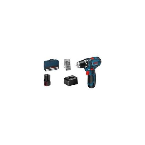 Akku-Bohrschrauber GSR 12V-15 Professional, 12Volt blau/schwarz, 2x Li-Ionen Akku 2,0Ah, 25 Bits