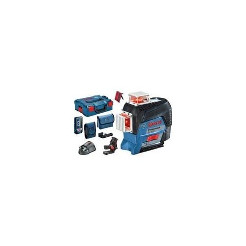 Linienlaser GLL 3-80 C Professional, Laser-Empfänger LR 7, L-BOXX, Kreuzlinienlaser blau/schwarz, mit roten Laserlinien, Li-Ionen Akku 2,0Ah