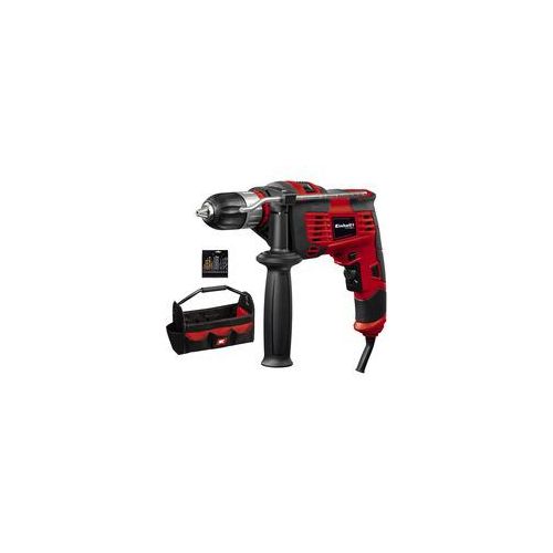 Schlagbohrmaschinen-Set TC-ID 1000 E Kit rot/schwarz, 1.010 Watt, Werkzeugtasche, 16-teiliges Bohrer-Set
