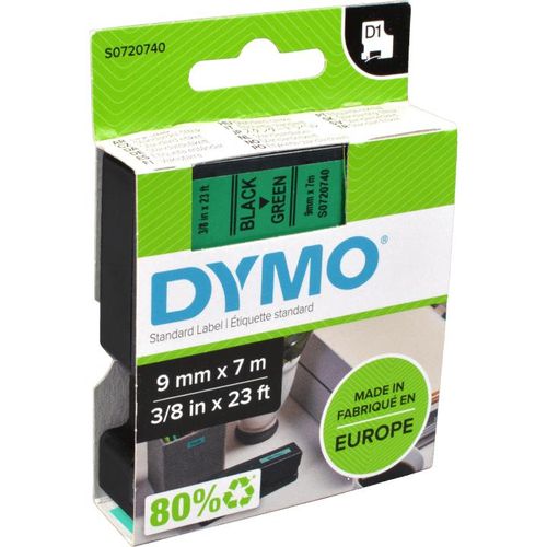 Dymo Originalband 40919 schwarz auf grün 9mm x 7m