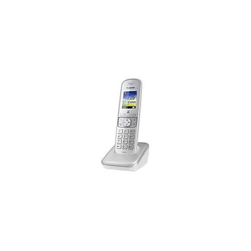 Panasonic KX-TGH710G - Schnurlostelefon mit Rufnummernanzeige/Anklopffunktion - DECTGAP - dreiweg Anruffunktion - Silver Pearl