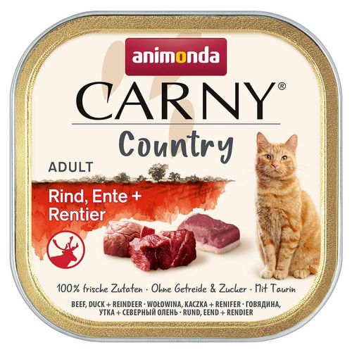 animonda Carny Adult Country Rind, Ente + Rentier 32x100g