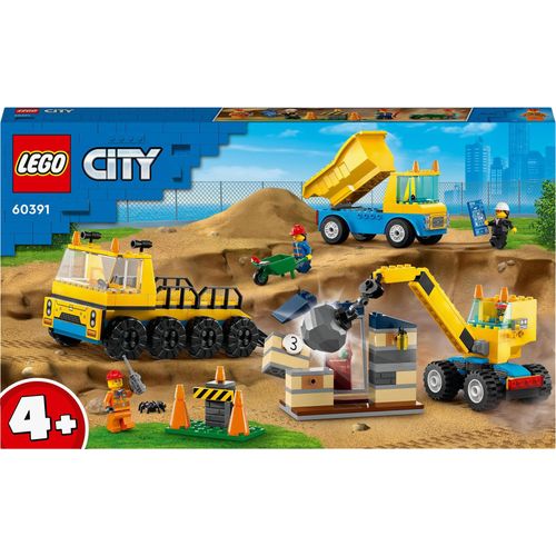 LEGO® City - 60391 Baufahrzeuge und Kran mit Abrissbirne, DUMMY