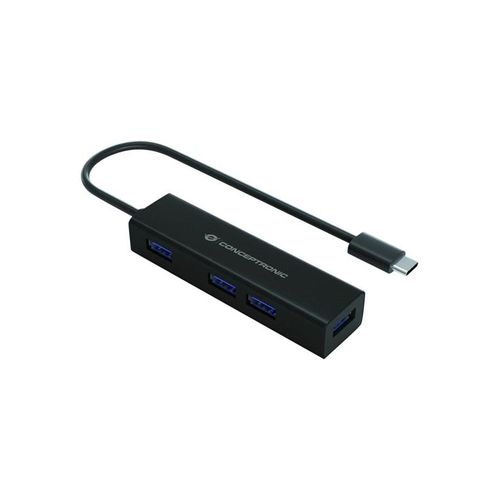 Conceptronics Conceptronic HUBBIES07B - hub - 4 ports USB-Hubs - USB 3.2 - 4 - Schwarz