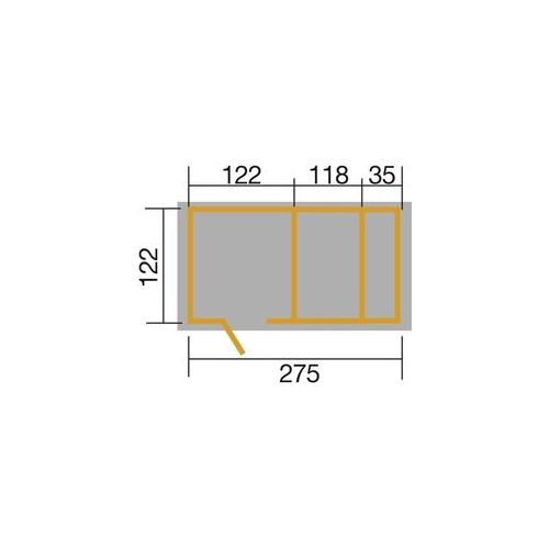 Weka Drachenhöhle Tabaluga 284 x 153 cm natur mit Sandkasten, Pergola, Schatztruhe