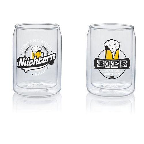 Doppelwandige Gläser "Bier", 2er Set