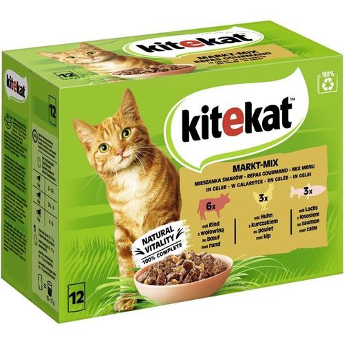 Kitekat Katzenfutter Multipack Markt-Mix in Gelee, 12x85g