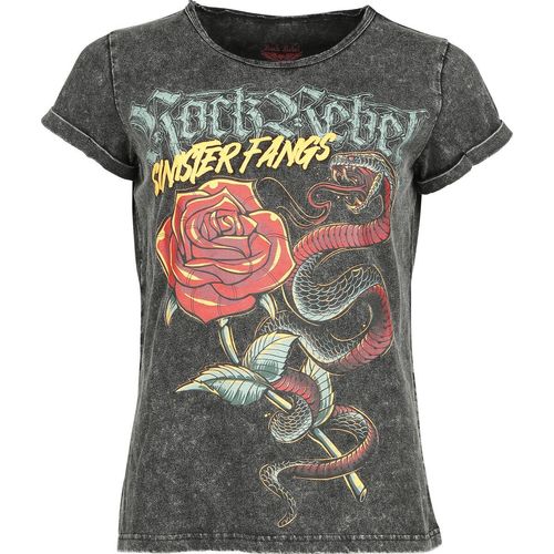 Rock Rebel by EMP T-Shirt with Old School Snake and Puff Print T-Shirt grau in XXL