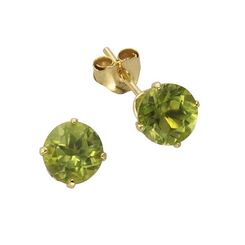 Fascination by Ellen K. Ohrringe 333 Gold mit echten Peridot-Steinen 5mm