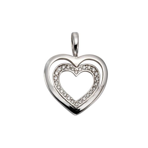 Orolino Anhänger Gold 585 Herz-Motiv mit 26 Brillanten zus. 0,11ct.