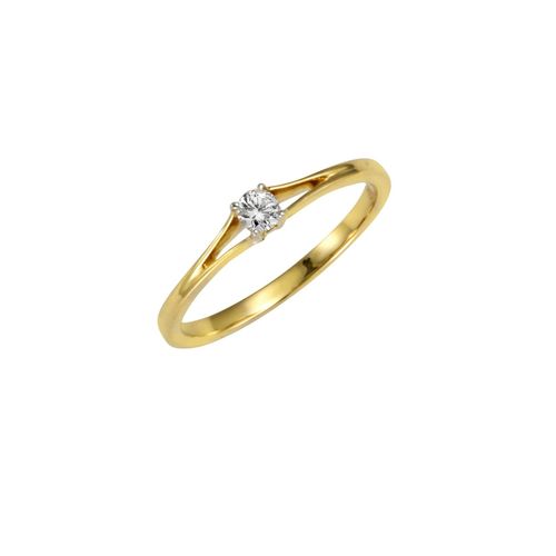 Diamonds by Ellen K. Ring Gold 585 zweifarbig mit Brillant 0,10ct.