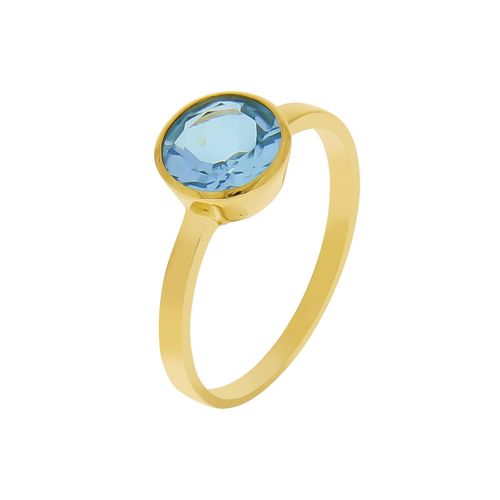 Fascination by Ellen K. Ring 375 Gold mit Blautopas (beh.)