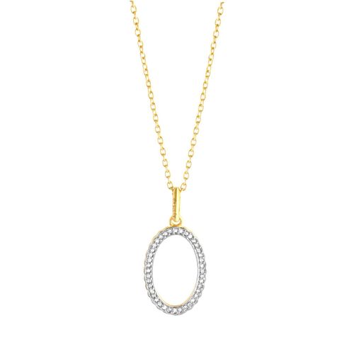 Diamonds by Ellen K. Halskette Silber 925 vergoldet mit 40x Diamant zus. 0,11ct.