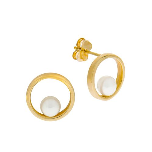 Fascination by Ellen K. Ohrringe Gold 375 Perle weiß 4,5mm