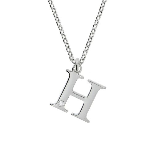 Diamonds by Ellen K. Halskette Silber 925 mit 1x Diamant 0,008ct. Buchstabe H