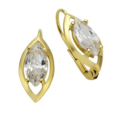 Fascination by Ellen K. Ohrringe Gold 333 mit Zirkonia weiß