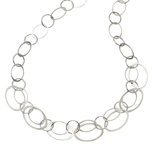 Celesta Silber Halskette Silber 925 rhodiniert aus Ringen 45cm lang
