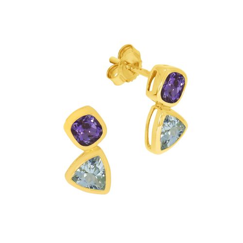 Fascination by Ellen K. Ohrringe Gold 375 Blautopas (beh.) + Amethyst