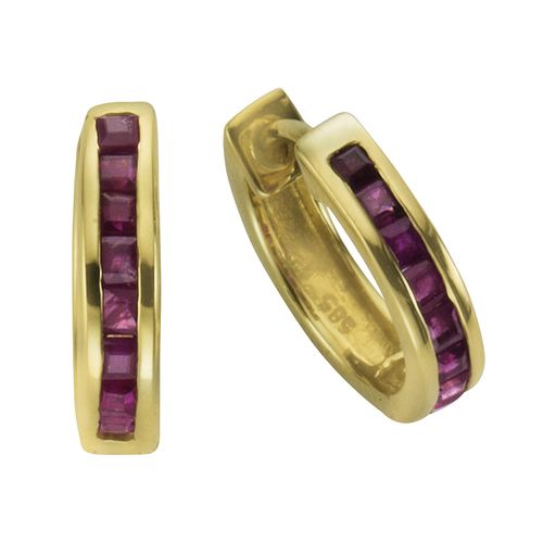 Fascination by Ellen K. Ohrringe Gold 585 mit 16x Rubin
