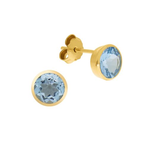 Fascination by Ellen K. Ohrringe Gold 375 mit Blautopasen 7mm