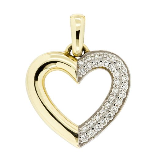 Orolino Anhänger Gold 585 Herz mit 31x Brillant zus. 0,25ct.