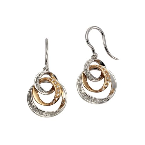 Orolino Ohrringe 585 Gold zweifarbig mit 52 Brillanten zus. 0,24ct.