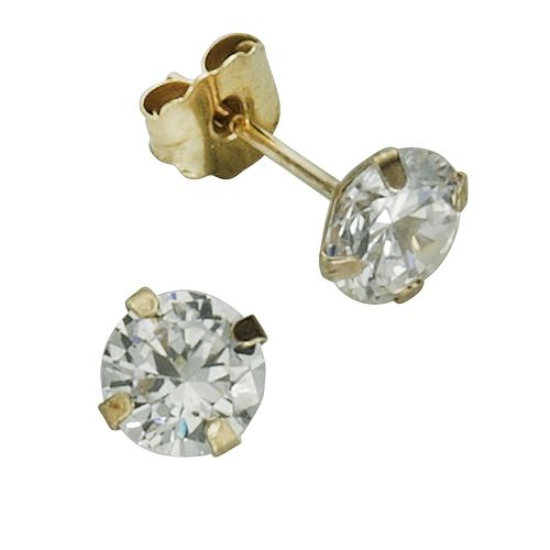 Fascination by Ellen K. Ohrringe 333 Gold Zirkonia weiß 5mm