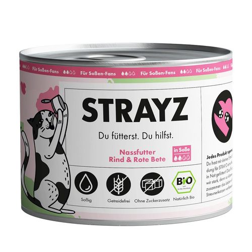 STRAYZ BIO Rind & Rote Beete in Soße 6x200g