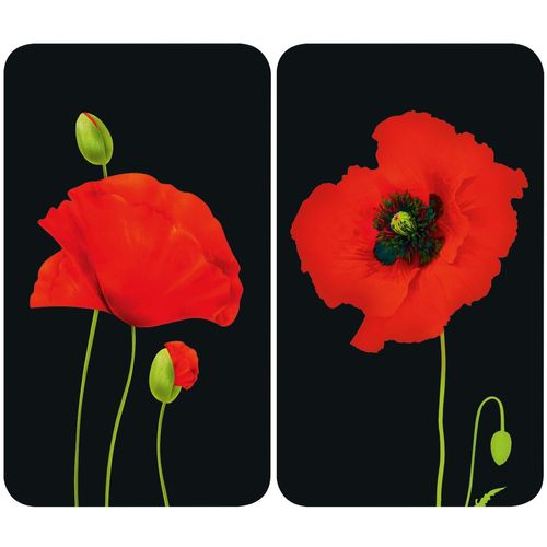 WENKO Herd-Abdeckplatte »Universal Mohn«, (Set, 2 tlg.)