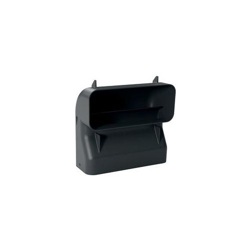 90° Flachkanalbogen S vertikal, Rohr schwarz, vertikal, weiblich