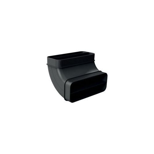 90° Flachkanalbogen Z861SB2, Rohr schwarz, vertikal, männlich