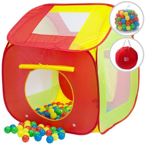 Spielwerk® Kinderzelt Bällebad inkl. 200 Bälle Bunt