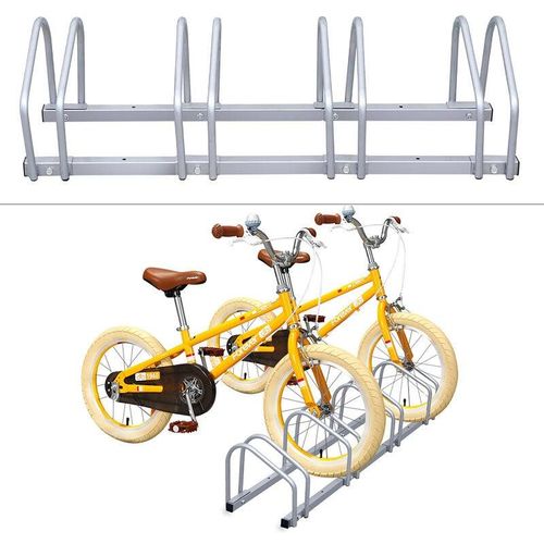 Fahrradständer für 4 Fahrräder Fahrräde Aufstellständer Fahrradhalter Mehrfachständer Räder mtb – Silber – Hengda