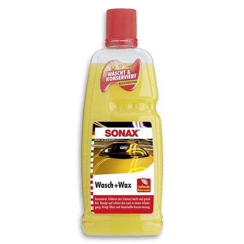 SONAX Wasch & Wax (1 L) Autoshampoo,Lackversiegelung,Konservierungswachs 03133410