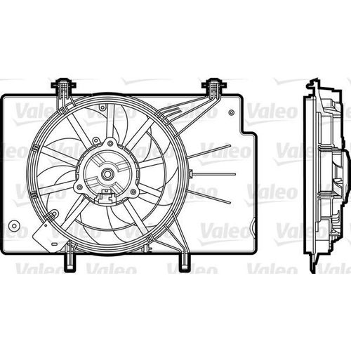 VALEO Lüfter, Motorkühlung mit Halter für FORD 2145093 G1B18C607AB 1525891 696344