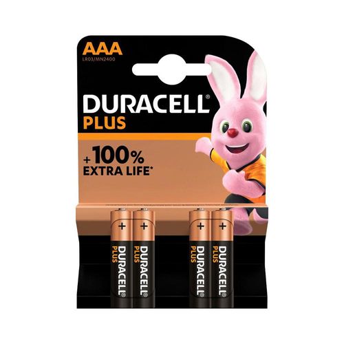 Duracell Plus Batterien AAA - langlebige Power - für Haushalt und Büro - 4er Pack