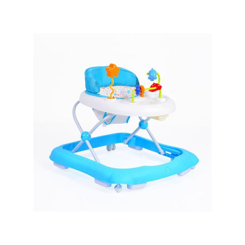 Lauflernwagen, Laufhilfe Eko höhenverstellbar, gepolsteter Sitz und Spielcenter blau