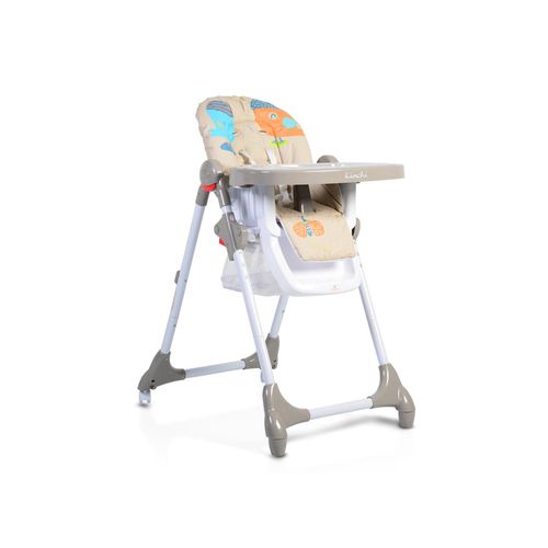 Cangaroo Hochstuhl Kimchi, klappbar, abnehmbares Sitzpolster, Sicherheitsgurt grau