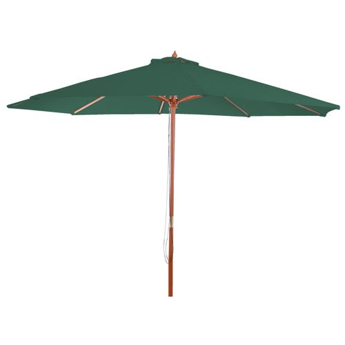 Sonnenschirm Lissabon, Gartenschirm Marktschirm, Ø 3,5m Polyester/Holz 7kg ~ grü
