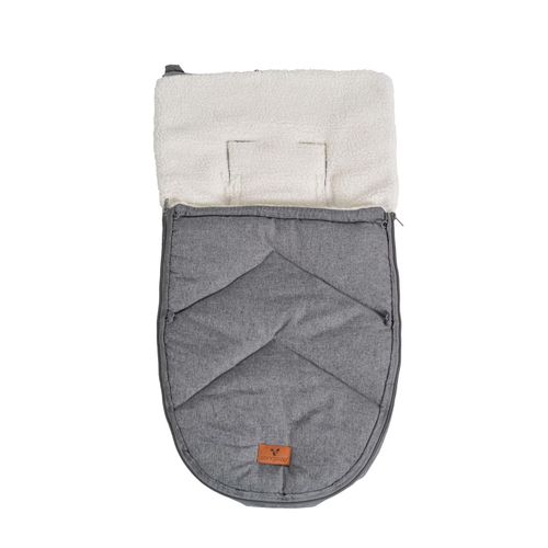 Cangaroo Kinderwagen Fußsack Luxe, durchgehender Reißverschluss, wetterfest grau