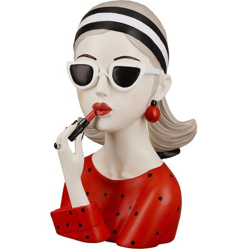Dekofigur GILDE "Figur Lady mit rotem Lippenstift" Dekofiguren Gr. B/H/T: 44,5 cm x 13 cm x 5 cm, bunt Weihnachtsengel Weihnachtsfiguren