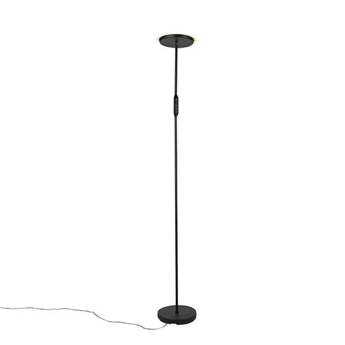 Vloerlamp zwart incl. LED met afstandsbediening - Bumu