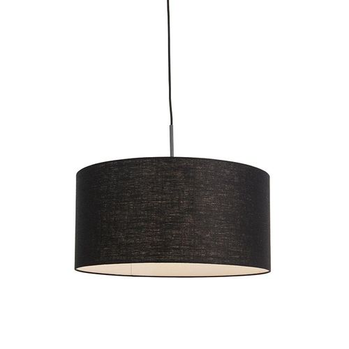 Moderne hanglamp zwart met zwarte kap 50 cm - Combi 1