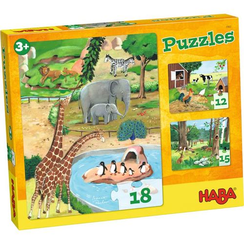 Puzzle Tiere 12- bis 18-teilig in bunt