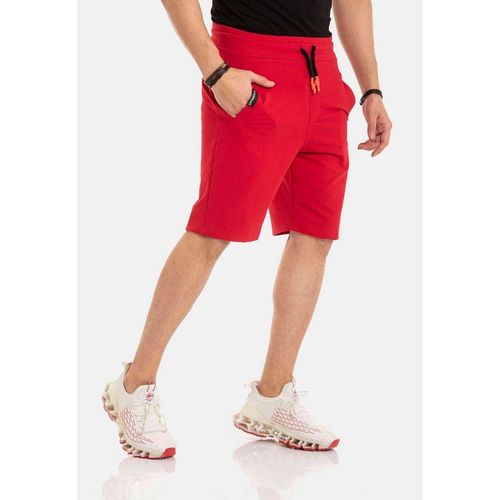 Cipo & Baxx Shorts in sportlichem Look, rot