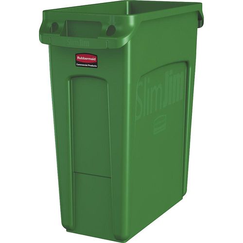 Rubbermaid Abfalleimer SLIM JIM®, Volumen 60 l, mit Lüftungskanälen, grün, ab 10 Stk